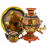 0072581 Самовар электрический "КЛУБНИКА" 5 л поднос круглый