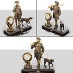 0139101/часы Бронза Скульптура "Охотник (стоит)" 