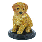 0090067-НП Скульптура из янтаря "СОБАКА"19*26*15 см