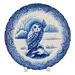 Тарелка декоративная "Птицы". Гжель