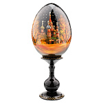 Деревянное пасхальное яйцо на подставке "Москва. Храм Василия Блаженного"