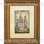 0028019/сфинксы КАРТИНА Перламутровая "СПБ Храм "Спас-на крови" в раме, паспарту