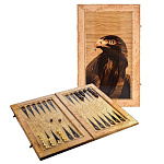 0058395/65*38см НАРДЫ "ОРЕЛ" с янтарными фишками