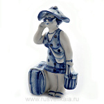 09229 Гжель Скульптура "На юг" 13*8см Авт.Черновы Л.и В 