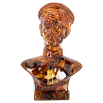 202879 Янтарь Скульптура БЮСТ ДЗЕРЖИНСКИЙ янтарь в полиэф смоле 165 мм