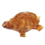 0046827/мини Янтарь Скульптура Черепашка (янтарь заливка) длина 5 см