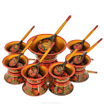 0020271 Хохлома Медовница в наборе  в ассортименте