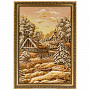 Картина янтарная "Зимний пейзаж. Часовня" 40х60 см, фотография 1. Интернет-магазин ЛАВКА ПОДАРКОВ
