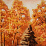 Картина янтарная "Осенний мостик" 60х40 см, фотография 5. Интернет-магазин ЛАВКА ПОДАРКОВ