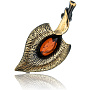 Брошь с янтарной вставкой "Женское счастье", фотография 1. Интернет-магазин ЛАВКА ПОДАРКОВ