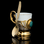 202751 Златоуст КОФЕЙНАЯ ПАРА с агатом, без блюдца в ПУ