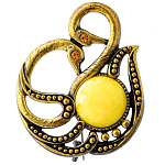 0045214/1825.4 Брошь Лебеди пара (белый)