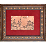 25338 Бронза Гальванопластика Гравюра "Москва", багет, бархат