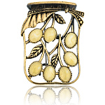 0045045/2057.4 Брошь Баночка Вишневого варенья (белый)