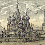 Офорт черно-белый "Старая Москва. Покровский собор" 25х32 см, фотография 1. Интернет-магазин ЛАВКА ПОДАРКОВ