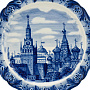 Тарелка сувенирная "Кремль. Храм Василия Блаженного". Гжель, фотография 2. Интернет-магазин ЛАВКА ПОДАРКОВ