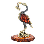 0071811/2376 Птица Аист с младенцем большой Сувенир (коньячный)