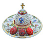 Пасхальница с ажурной крышкой. Гжель в цвете и золоте, фотография 2. Интернет-магазин ЛАВКА ПОДАРКОВ