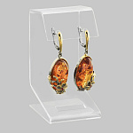 7210162/сред. вес 12-13гг-фианит  Серебро 925* СЕРЬГИ вст.Янтарь  р/п  