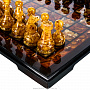 Шахматы с инкрустацией и фигурами из янтаря "Жемчужина Питера" 43х43 см, фотография 3. Интернет-магазин ЛАВКА ПОДАРКОВ