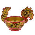 Конфетница "Петух". Хохлома