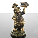 139221 Бронза Скульптура "Повар (с подносом)" 