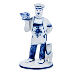 0069082 ГЖЕЛЬ Сувенир Скульптура "ПОВАР" высота 15 см