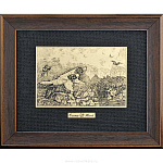  /16*21см Офорт черно-белый "Охота на уток"   