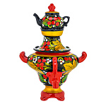 Сувенирный самовар-шкатулка "Рябина". Хохлома