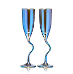   ГХСЗ RNLZ8249 Набор 2 БОКАЛОВ "ДУЭТ" изог.нога 180мл "ЛАЗУРИТ" 4