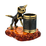 0058544/2037 Сувенир Котик с кружкой (коньячный)