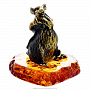 Статуэтка с янтарем "Мышь во фраке" (коньячный), фотография 2. Интернет-магазин ЛАВКА ПОДАРКОВ