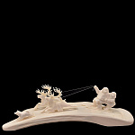 0034454 Кость. Скульптура "По первому снегу" рог лося  Авт. работа