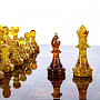 Шахматы с инкрустацией и фигурами из янтаря "Амбассадор" 32х32 см, фотография 5. Интернет-магазин ЛАВКА ПОДАРКОВ