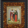 Икона янтарная "Киприан и Иустина" 22х19 см, фотография 2. Интернет-магазин ЛАВКА ПОДАРКОВ
