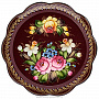 Поднос расписной "Цветы" 32х32 см, фотография 1. Интернет-магазин ЛАВКА ПОДАРКОВ