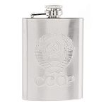 0074047 Сувенир ФЛЯГА С СИМВОЛИКОЙ ГЕРБ СССР металл прямоуг