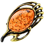 0049781/2190.4 Брошь Маркиза маленькая (коньячный)