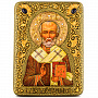 Икона из мореного дуба "Святитель Николай" 15х20 см, фотография 7. Интернет-магазин ЛАВКА ПОДАРКОВ