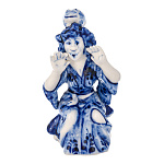 09357 Гжель Скульптура "Кикимора" 11*6см  Авт.Черновы Л.и В 