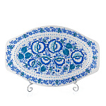 31004  Хохлома ПОДНОС "Зимний узор/цветы" 40*26см Арт Р35 