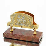 0018178 Златоуст ВИЗИТНИЦА на подставке, яшма, позолотав П/У