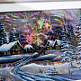 Картина перламутровая "Зима в деревне" 27х22 см, фотография 3. Интернет-магазин ЛАВКА ПОДАРКОВ