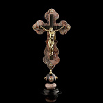 0044332/ФРЛ Златоуст РАСПЯТИЕ НАСТОЛЬНОЕ Креноид, Змеевик, фианиты 