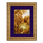 Картина янтарная "Лесное озеро" 95х75 см