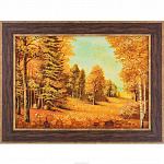 Янтарная картина пейзаж "Осенняя поляна"
