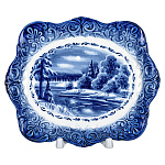  Гжель Тарелка сувенирная настенная ЗИМА 18*15 см