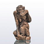 0028630 Бронза Скульптура "Обезьяна №2: "Ничего не вижу" патиниров. 