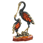 0071831/2383 Птицы Аисты Сувенир (коньячный)