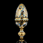 0040676 Златоуст ЯЙЦО пасхальное "ХВ АНГЕЛ" чаша для святой воды Латунь, Никель, пз, Эмаль h=10см